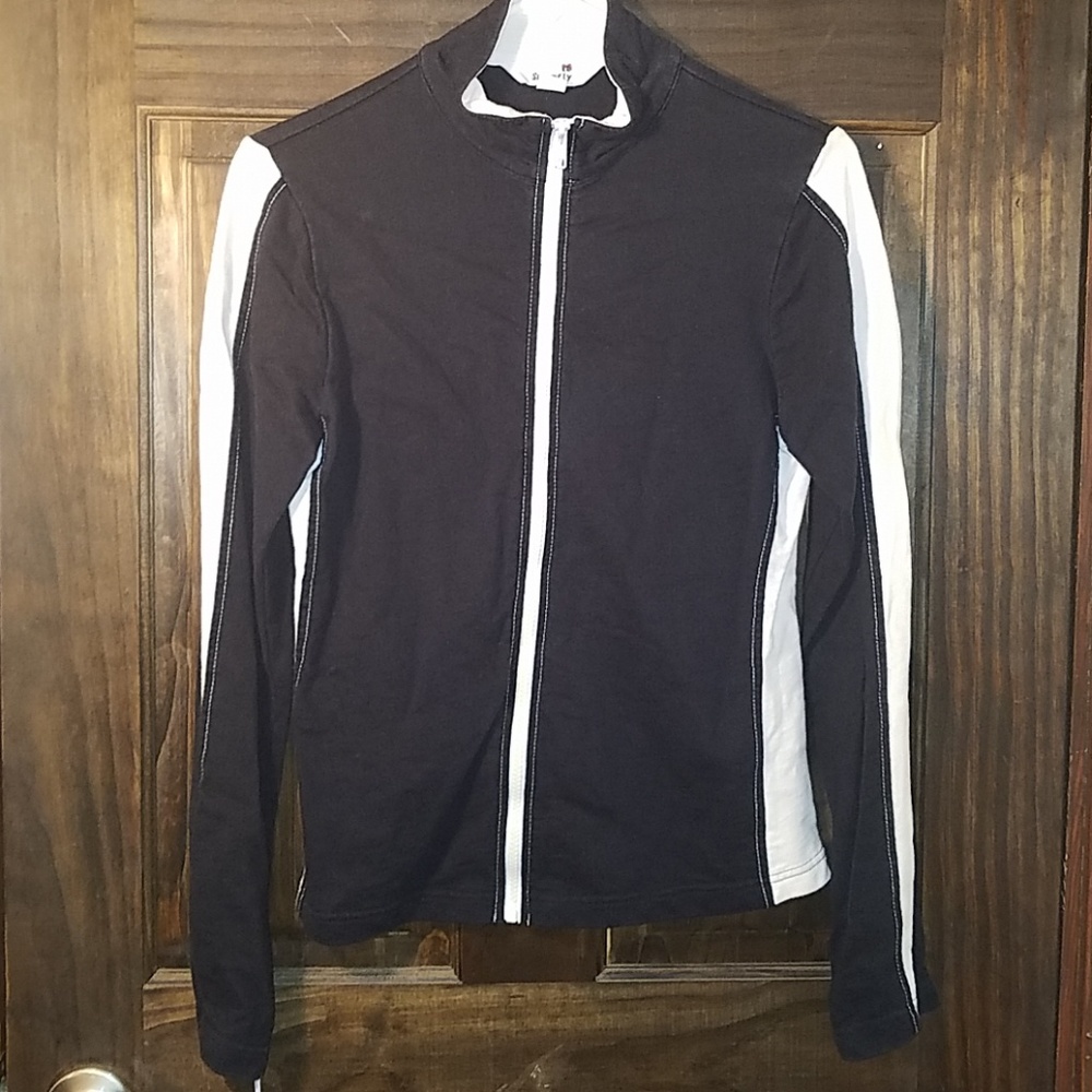 Black and white zip up